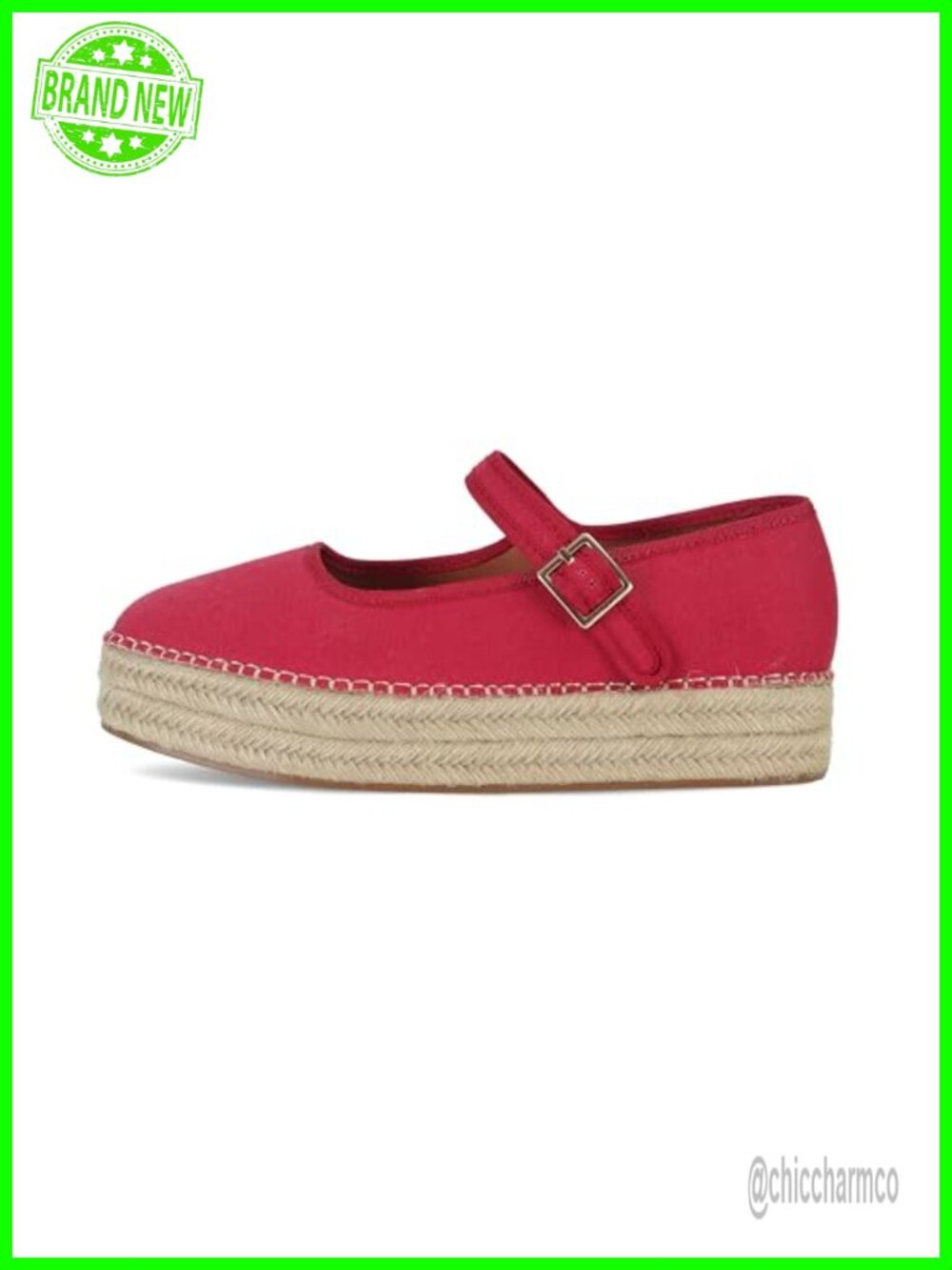 Women's Woven Espadrille Mary Jane Flats Canvas Slip-On Summer Shoes